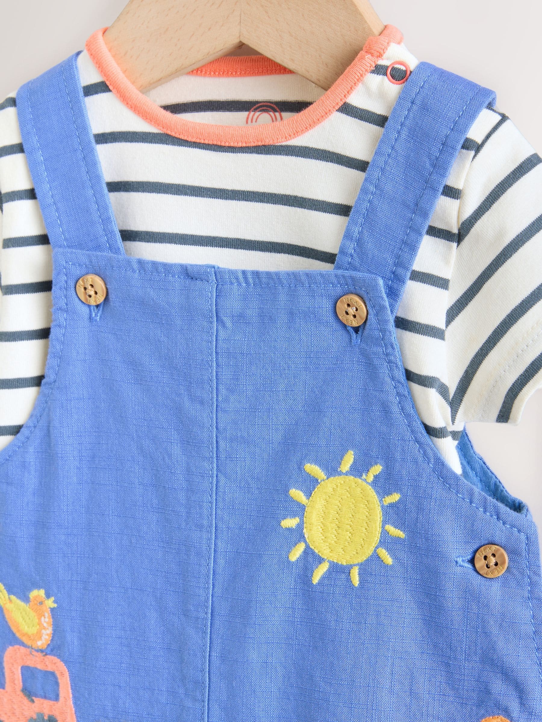 Blue Farm Dungarees And Bodysuit Baby Set (0mths-2yrs) image 4