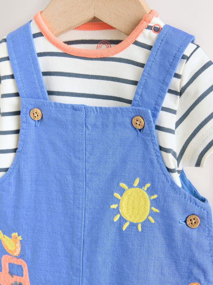 Blue Farm Dungarees And Bodysuit Baby Set (0mths-2yrs) image 4