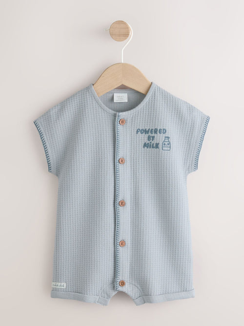 Blue Milk Club Jersey Waffle Baby Romper (0mths-3yrs) image 1