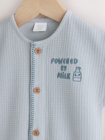 Blue Milk Club Jersey Waffle Baby Romper (0mths-3yrs) image 3