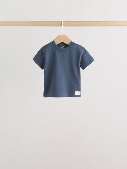 Mineral Blue/ Neutral/ Orange Short Sleeve Baby T-Shirts 4 Pack (0mths-2yrs) image 4