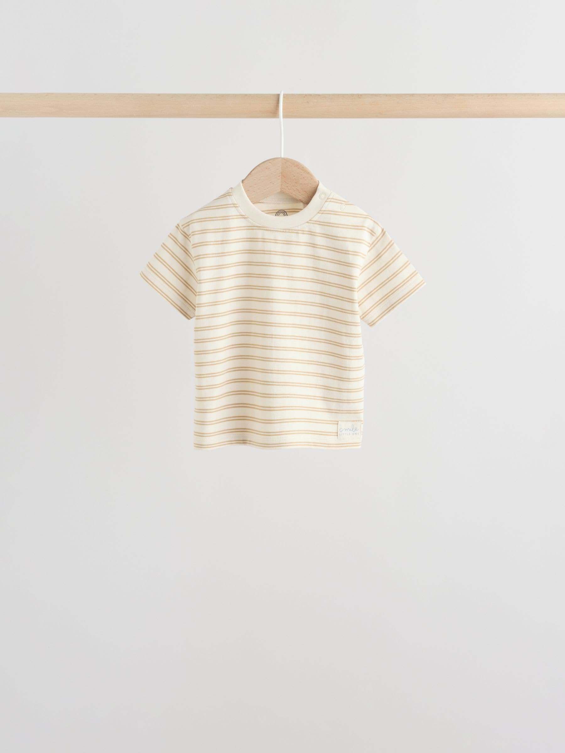 Mineral Blue/ Neutral/ Orange Short Sleeve Baby T-Shirts 4 Pack (0mths-2yrs) image 5