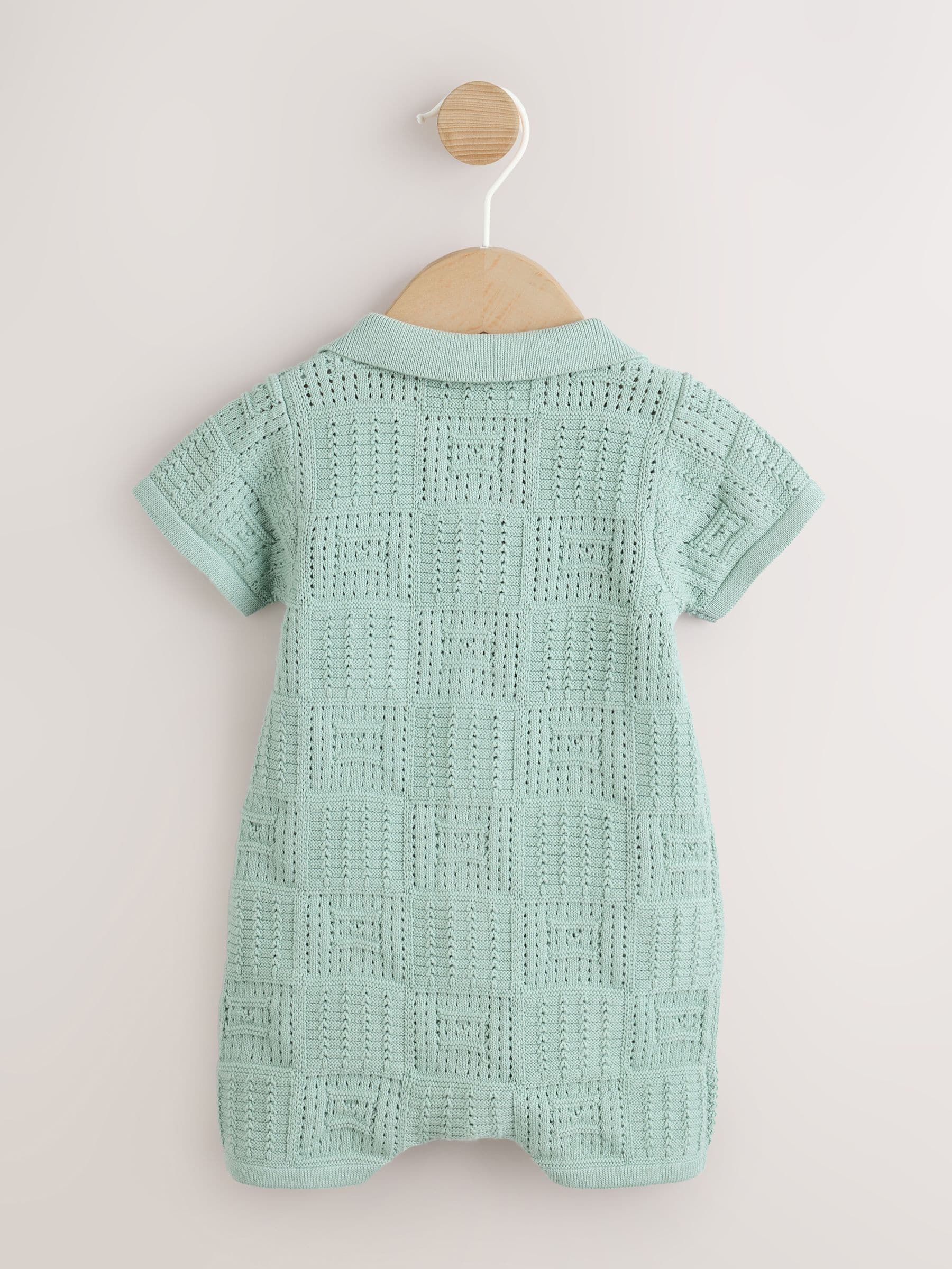 Green Sea Characters Knitted Baby Romper (0mths-3yrs) image 2