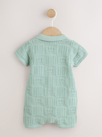 Green Sea Characters Knitted Baby Romper (0mths-3yrs) image 2