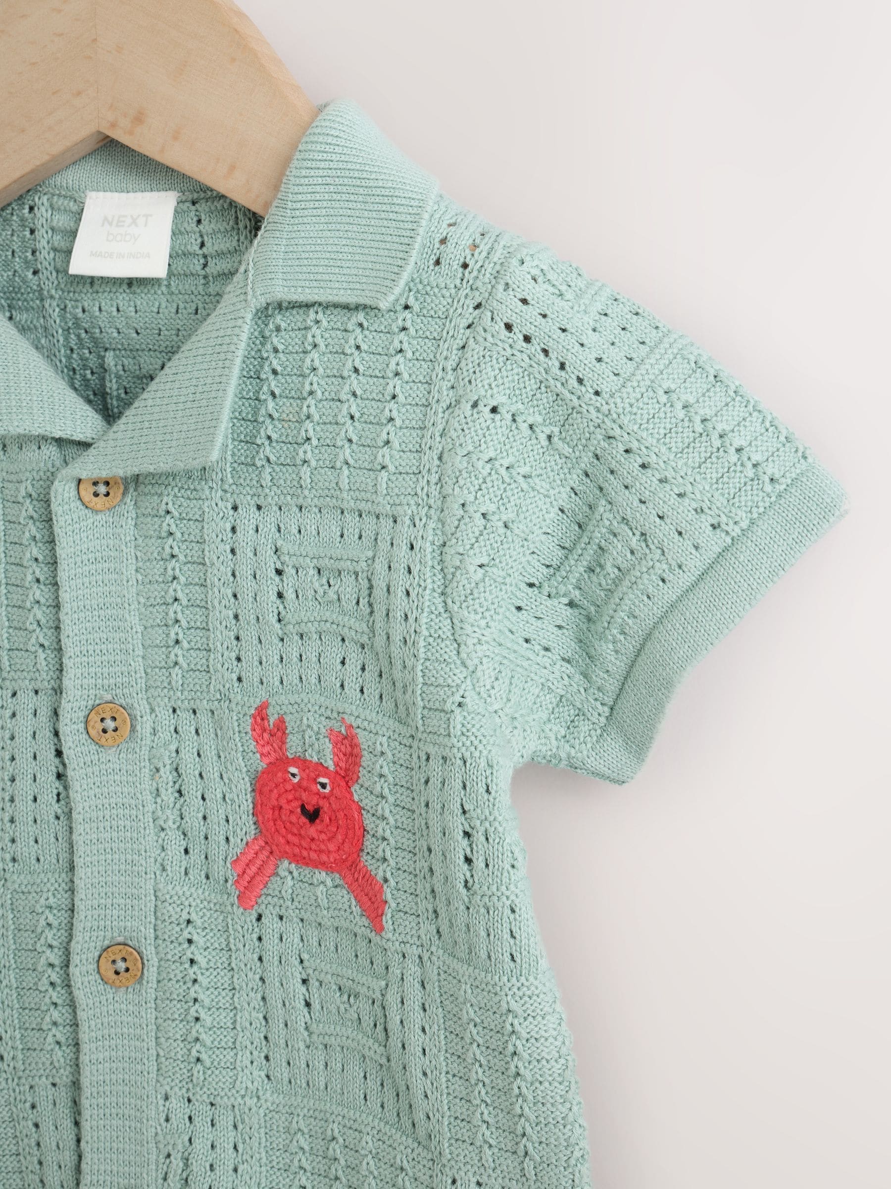 Green Sea Characters Knitted Baby Romper (0mths-3yrs) image 3