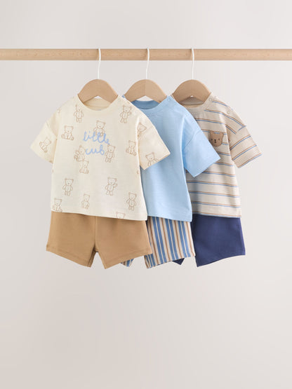 Blue Bears Tops and Shorts Baby Set 6 Piece (0mths-3yrs) image 1
