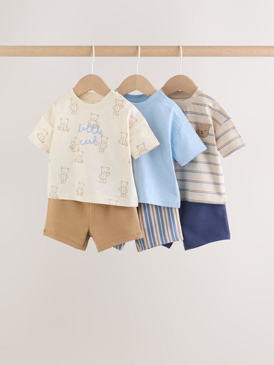 Blue Bears Tops and Shorts Baby Set 6 Piece (0mths-3yrs) image 1