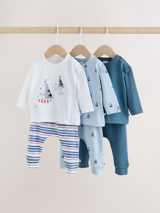 Blue Nautical Baby Top & Leggings 6 Piece Set (0mths-3yrs) image 1