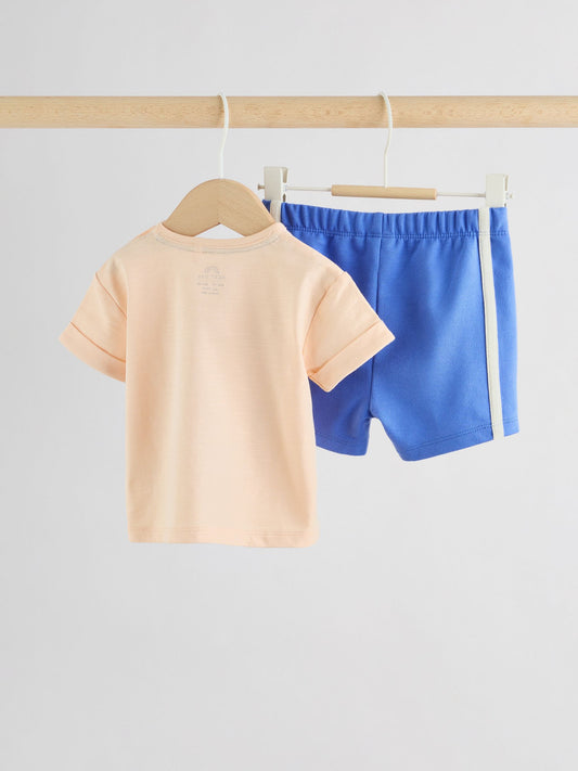 Orange Crocodile Print Top and Shorts Baby Set (0mths-2yrs) image 2