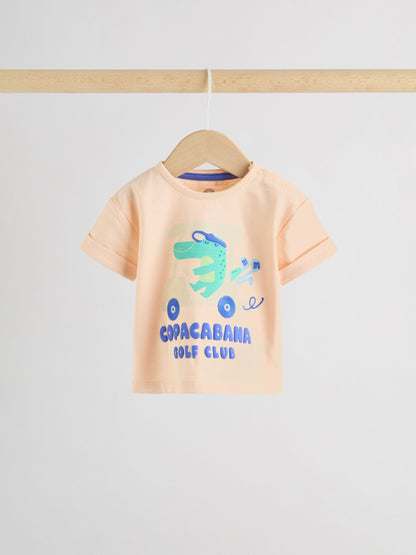 Orange Crocodile Print Top and Shorts Baby Set (0mths-2yrs) image 3