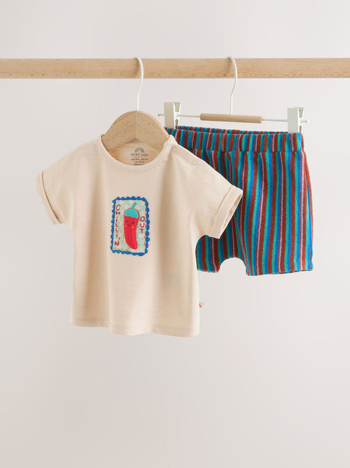 Dsiney Kidz - Neutral Chilli Print Top and Shorts Baby Set (0mths-2yrs) image 1