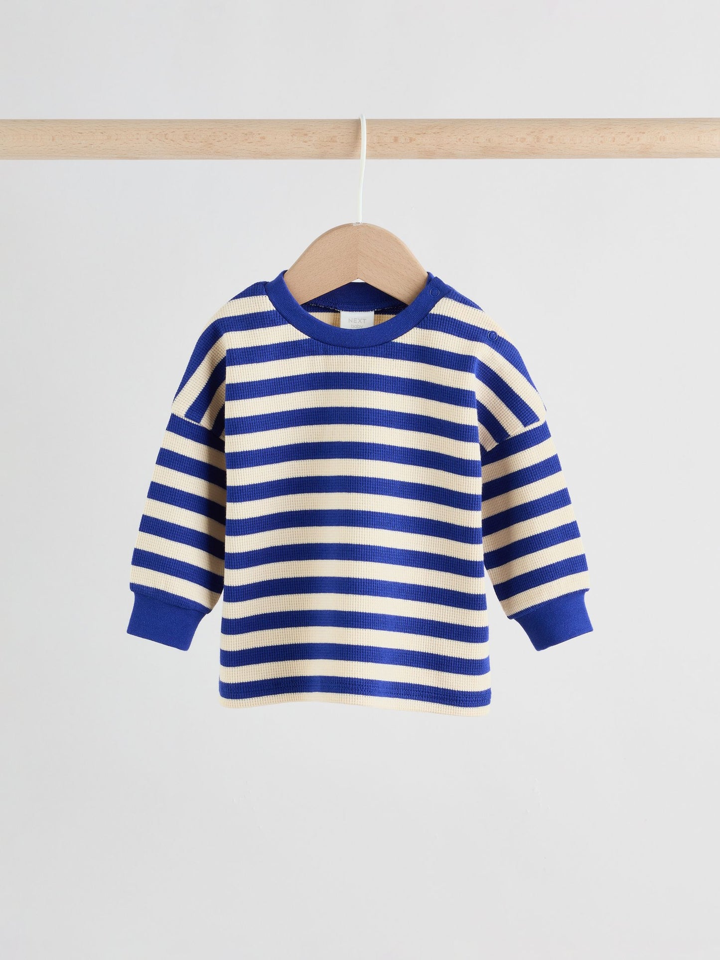 Blue Stripe Long Sleeve Top and Shorts Baby Set (0mths-2yrs) image 3