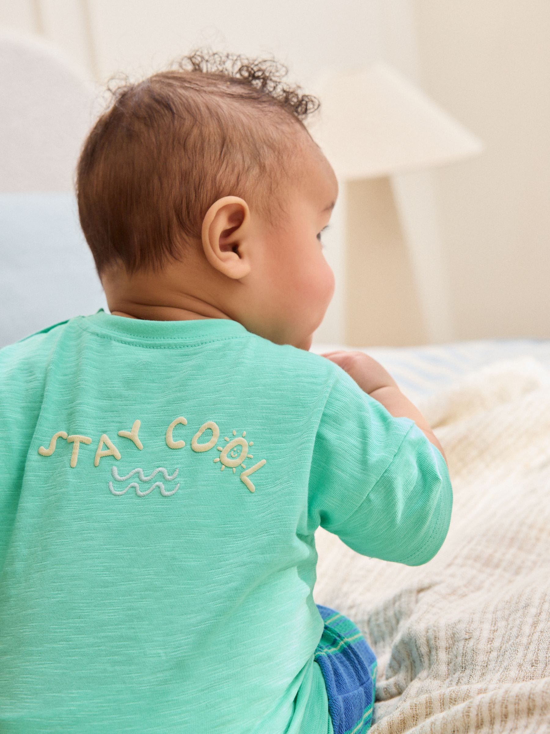 Dsiney Kidz - Green/Blue Stripe Top and Trousers Baby Set (0mths-3yrs) image 3
