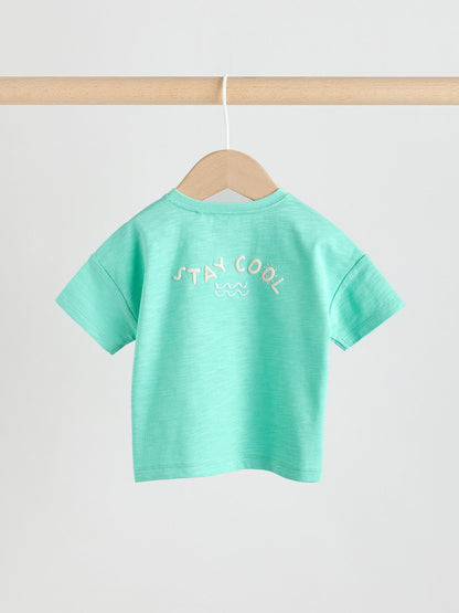 Dsiney Kidz - Green/Blue Stripe Top and Trousers Baby Set (0mths-3yrs) image 7