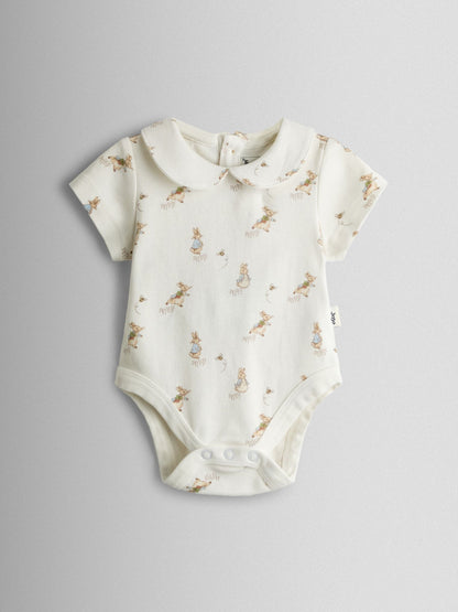 JoJo Maman Bébé Green Peter Rabbit™ Cheesecloth Dungaree & Body Set image 3