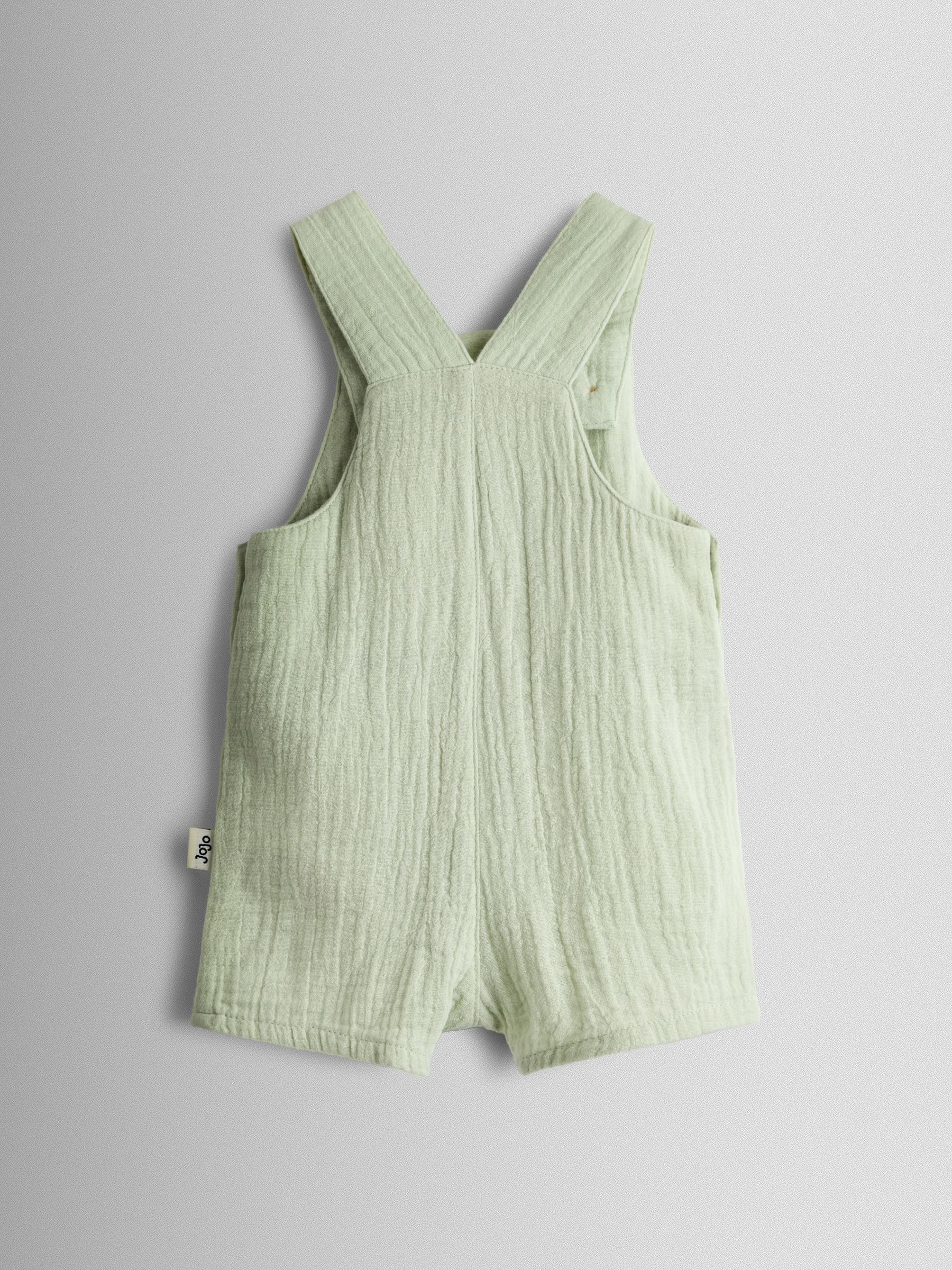 JoJo Maman Bébé Green Peter Rabbit™ Cheesecloth Dungaree & Body Set image 5