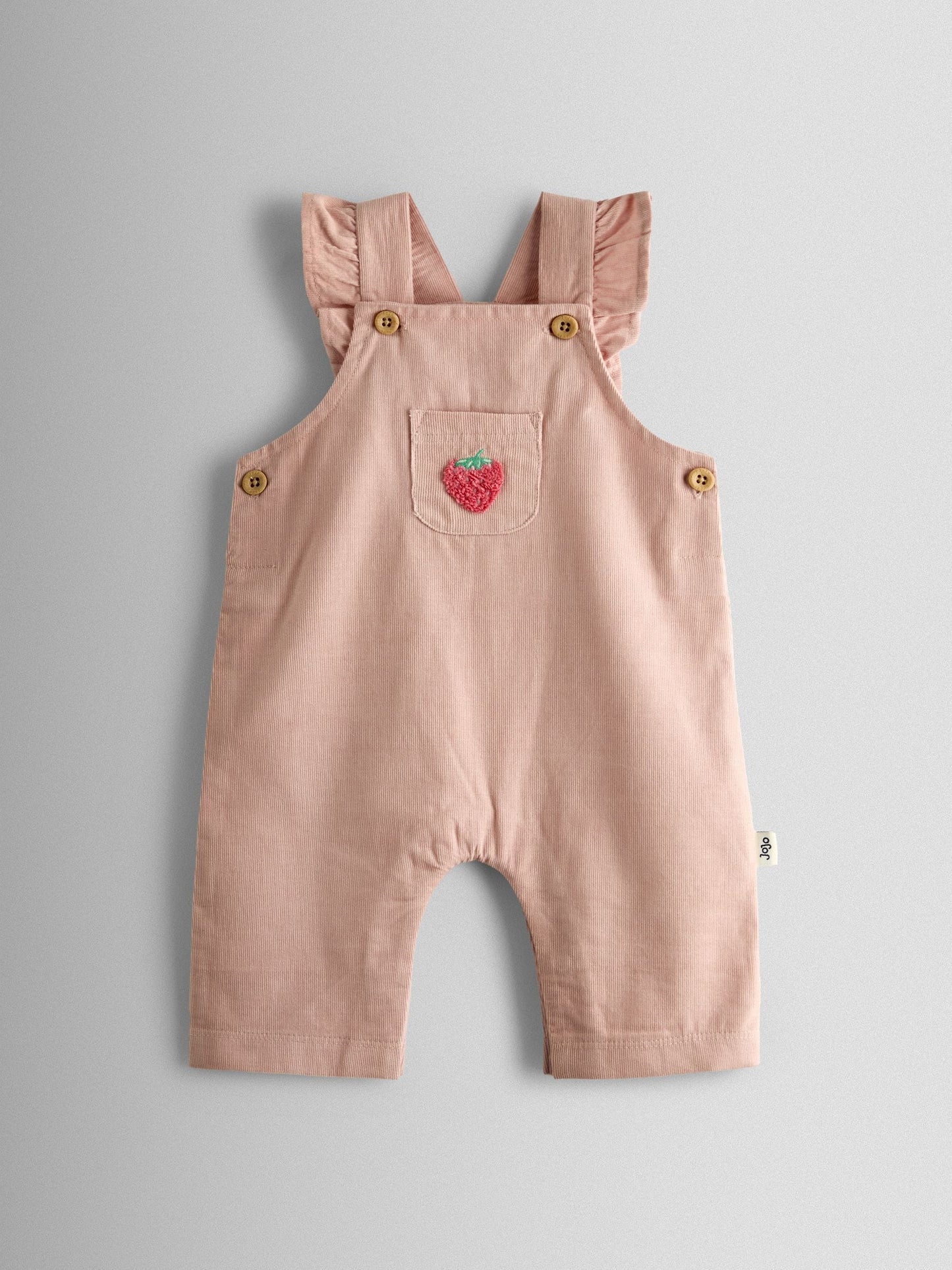 JoJo Maman Bébé Pink Strawberry Dungaree & Body Set image 2
