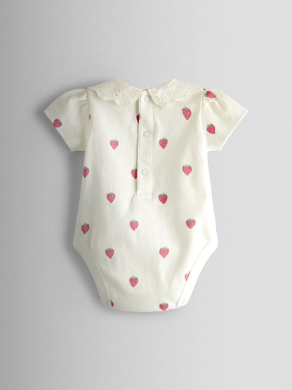 JoJo Maman Bébé Pink Strawberry Dungaree & Body Set image 5
