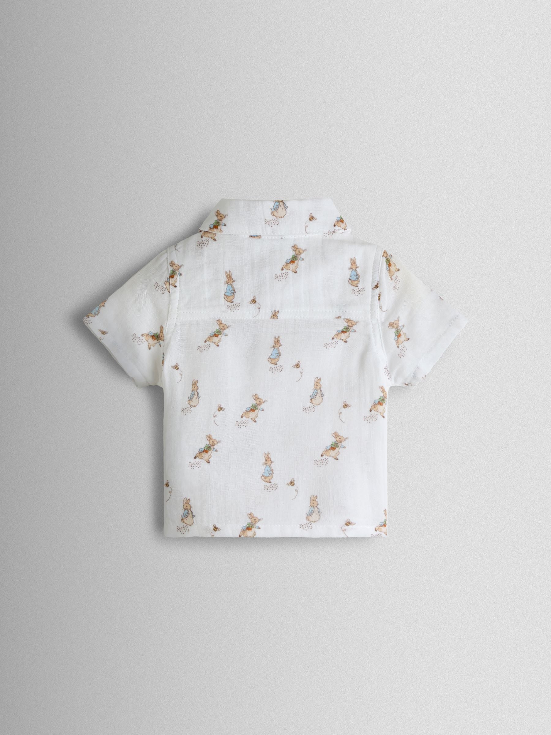 JoJo Maman Bébé Navy Peter Rabbit™ 2-Piece Shirt & Shorts Set image 3