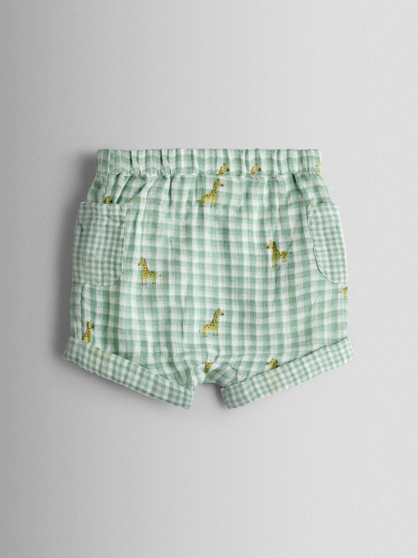 JoJo Maman Bébé Cream Safari Gingham Applique Top and Short Set image 4