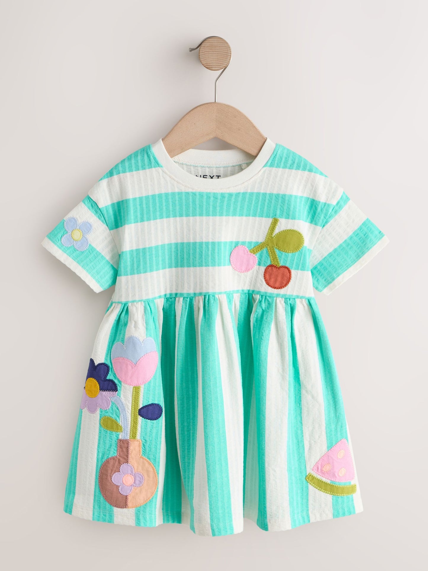 Turquoise Stripe Jersey Dress (3mths-7yrs) image 6