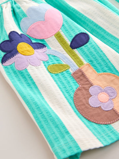 Turquoise Stripe Jersey Dress (3mths-7yrs) image 9