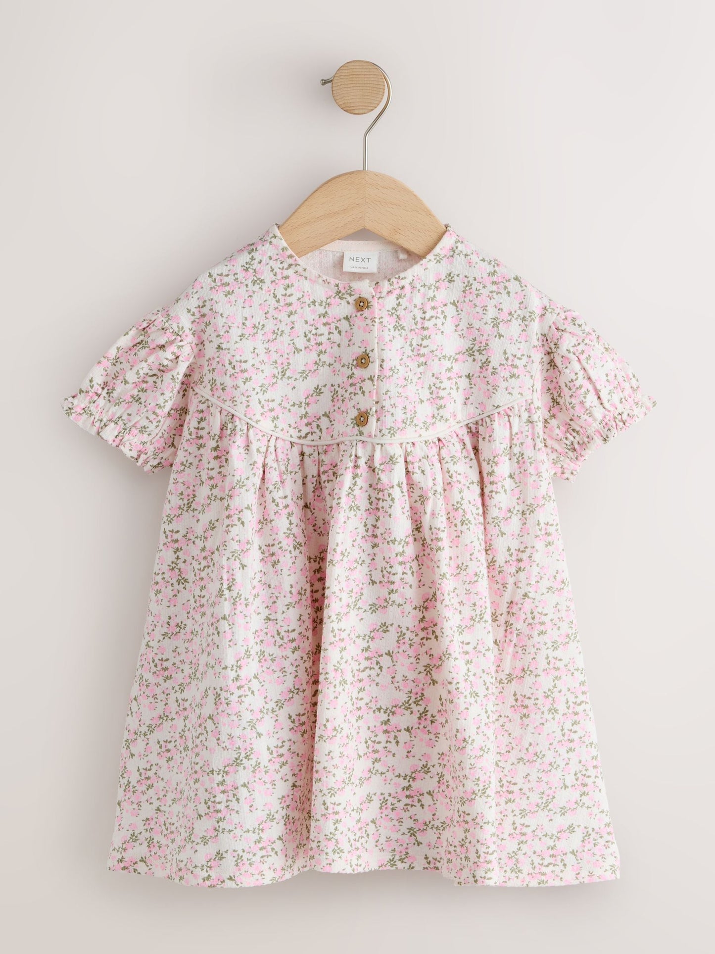 Pink Floral Button Jersey Dress (3mths-7yrs) image 5
