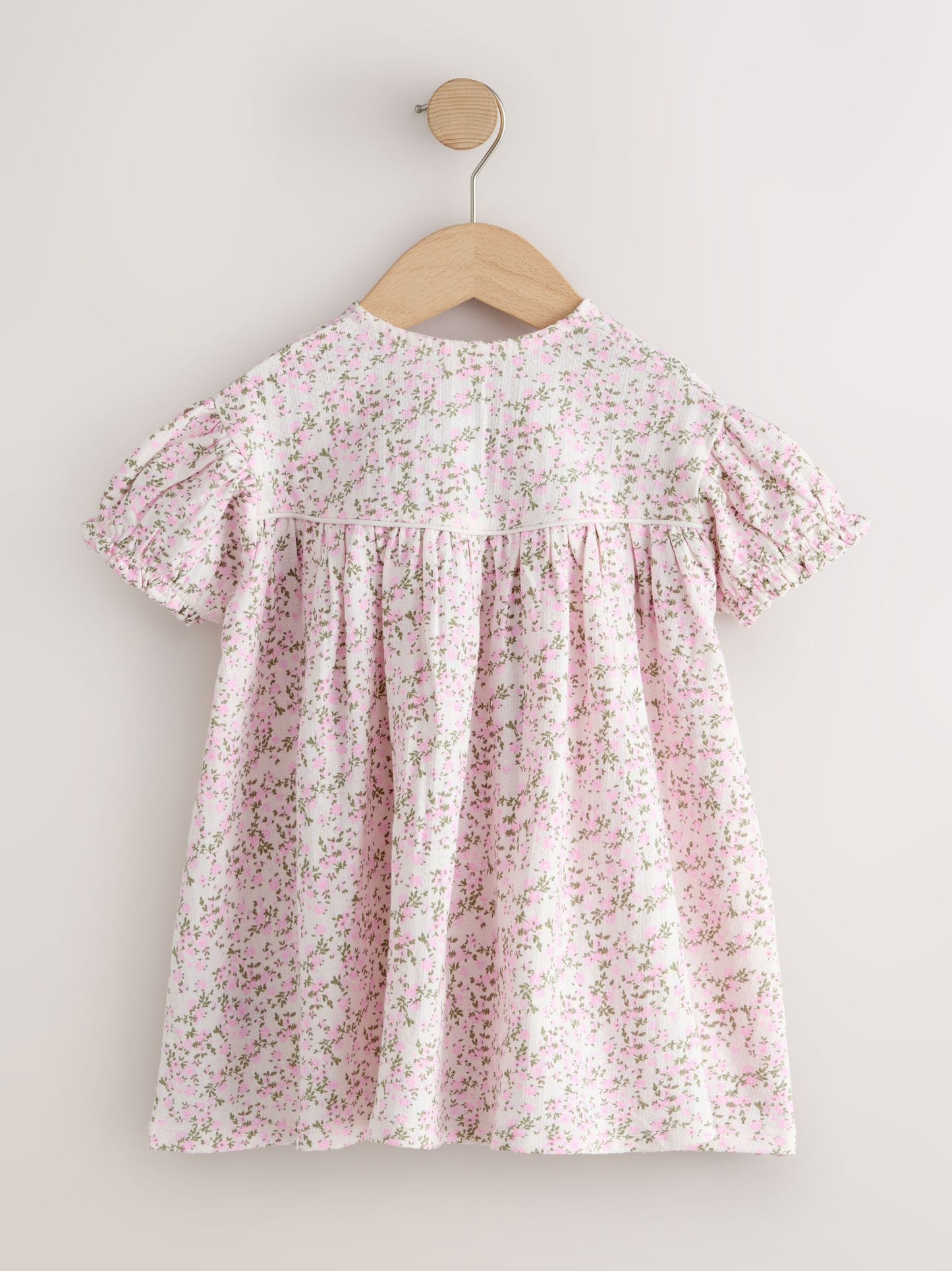 Pink Floral Button Jersey Dress (3mths-7yrs) image 6