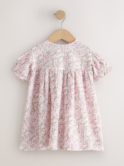 Pink Floral Button Jersey Dress (3mths-7yrs) image 6
