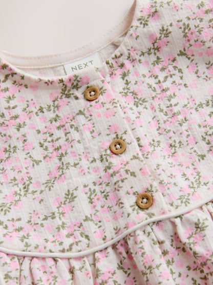 Pink Floral Button Jersey Dress (3mths-7yrs) image 7
