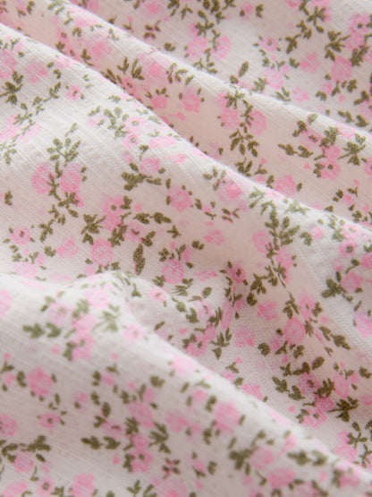 Pink Floral Button Jersey Dress (3mths-7yrs) image 8