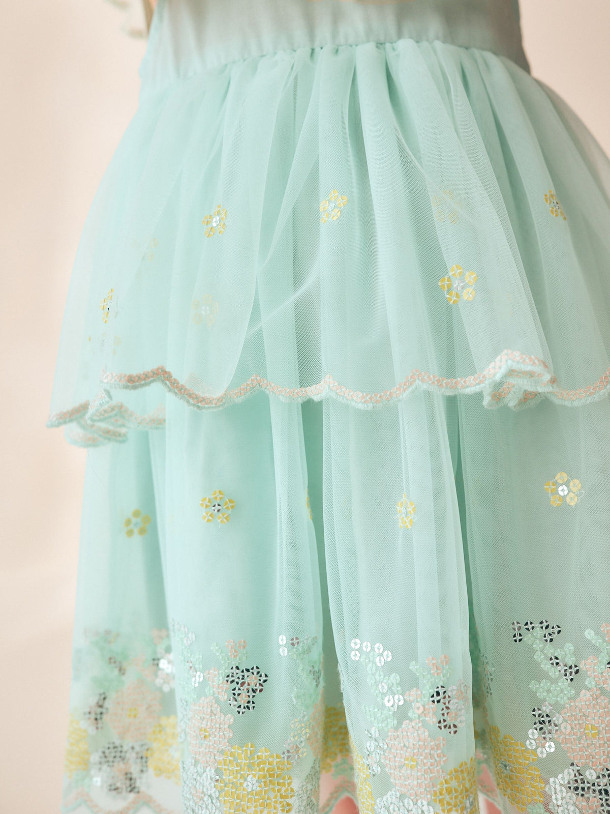 Dsiney Kidz - Blue Embellished Mesh Dress (3mths-7yrs) image 5