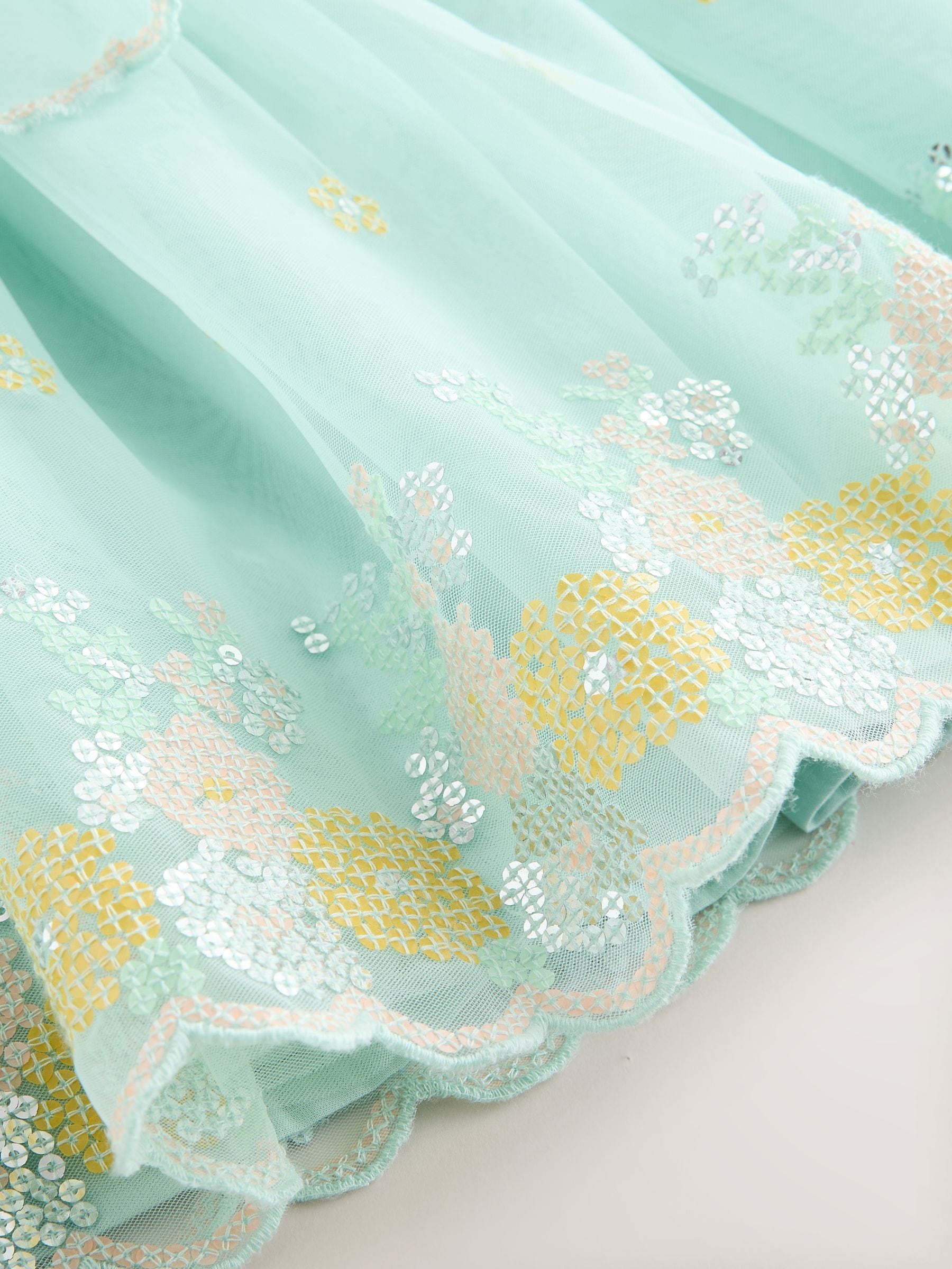 Blue Embellished Mesh Dress (3mths-7yrs) image 8