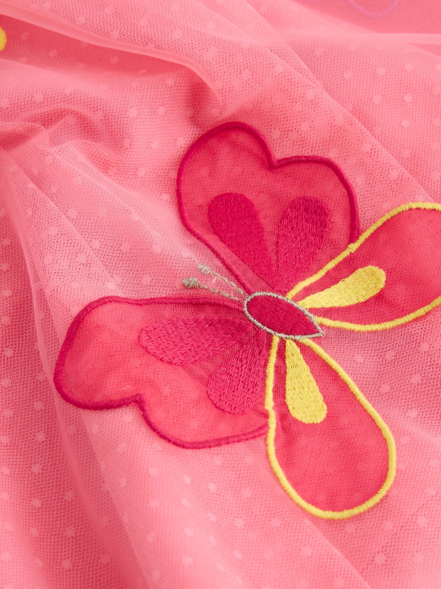 Coral Butterfly Angel Sleeve Mesh Dress (3mths-7yrs) image 7