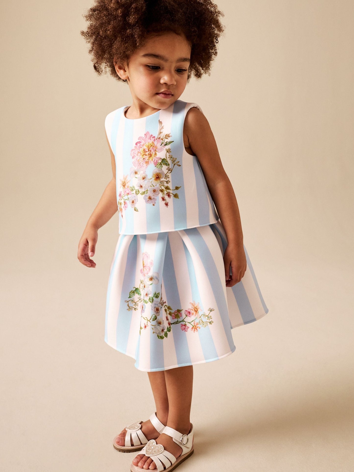 Blue Floral Scuba Top and Skirt Set (3mths-7yrs) image 4