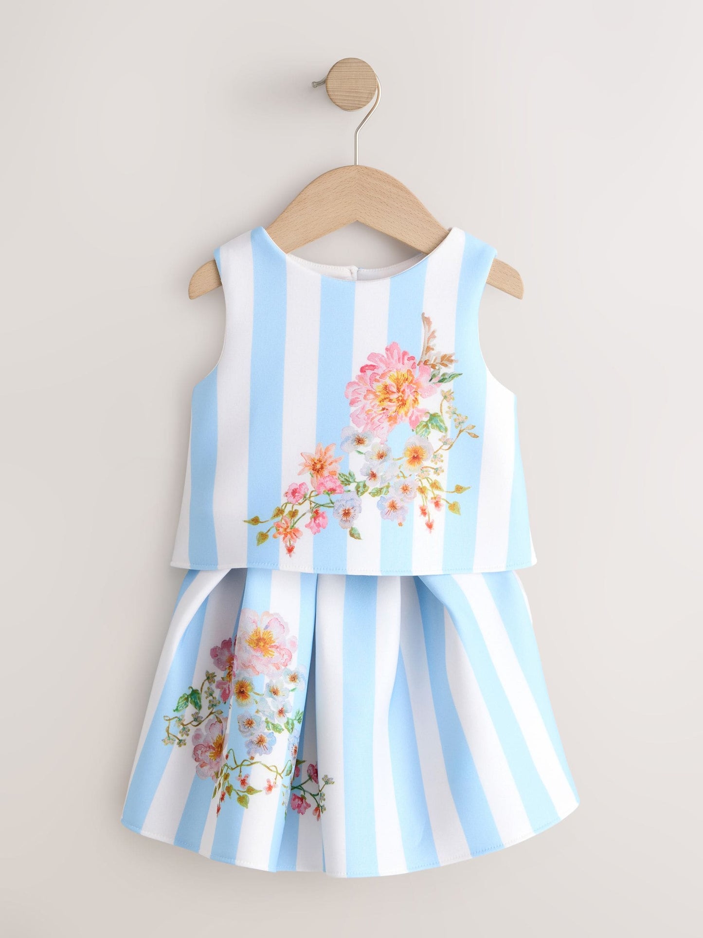 Blue Floral Scuba Top and Skirt Set (3mths-7yrs) image 5