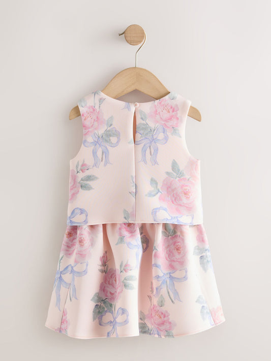 Cream Floral Scuba Top and Skirt Set (3mths-7yrs) image 3