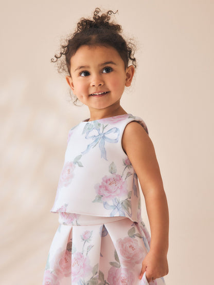Pink Floral Scuba Top and Skirt Set (3mths-7yrs) image 5