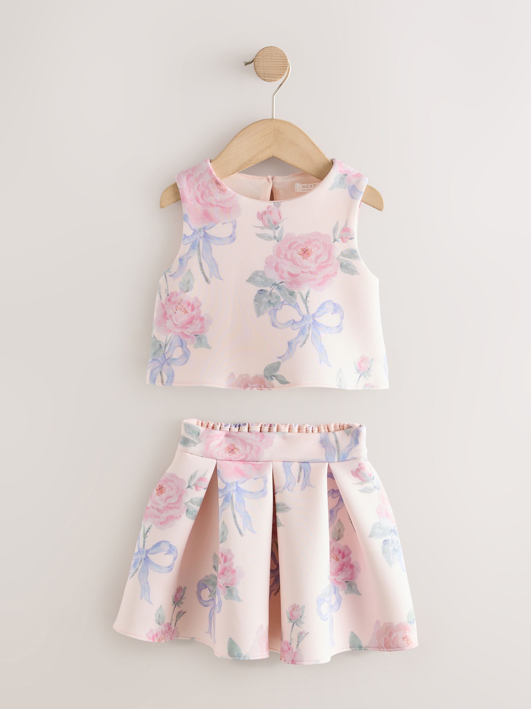 Pink Floral Scuba Top and Skirt Set (3mths-7yrs) image 6