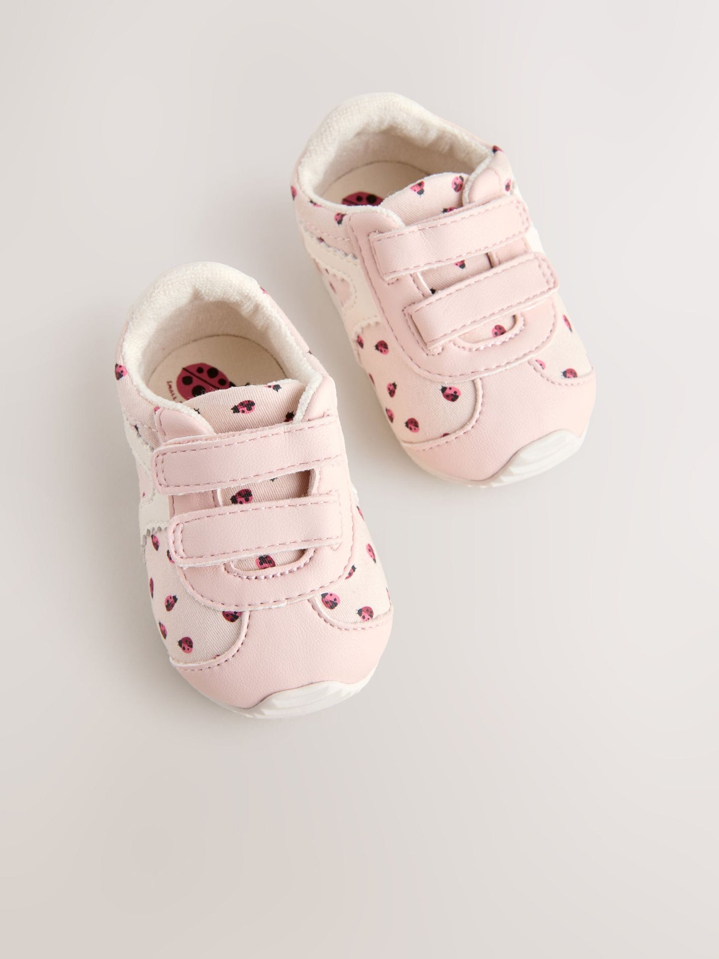Pink Ladybird Baby Touch Fastening Trainers image 3