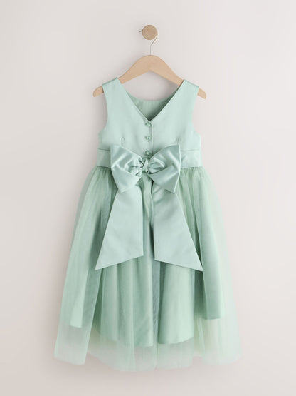 Sage Green Flower Girl Bow Dress (3-12yrs) image 6
