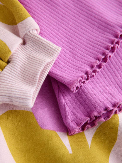 Light Pink Flowers Sweatshirt & Flare Leggings Set (3mths-7yrs) image 6