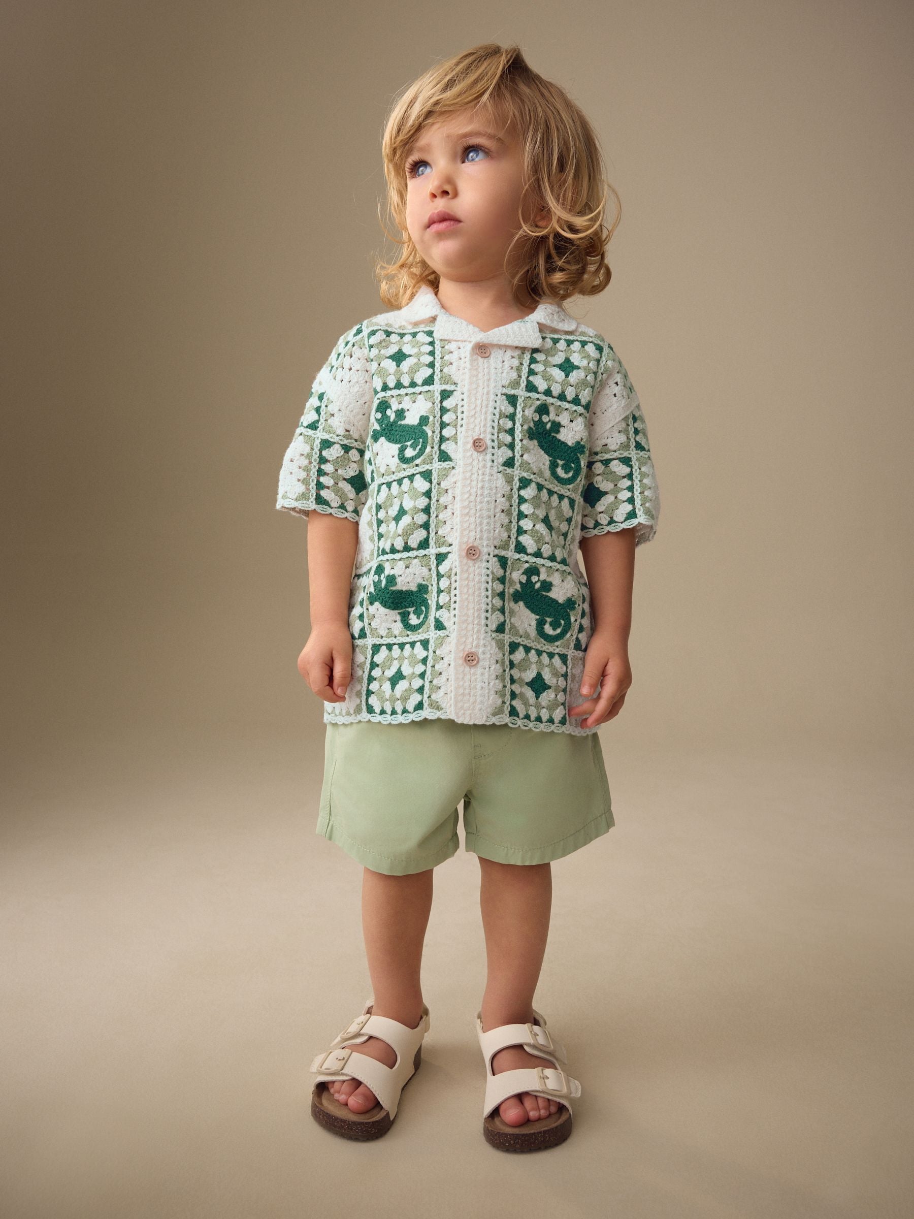 Dsiney Kidz - Green Lizard Crochet Knitted Short Sleeve Shirt (12mths-10yrs) image 2