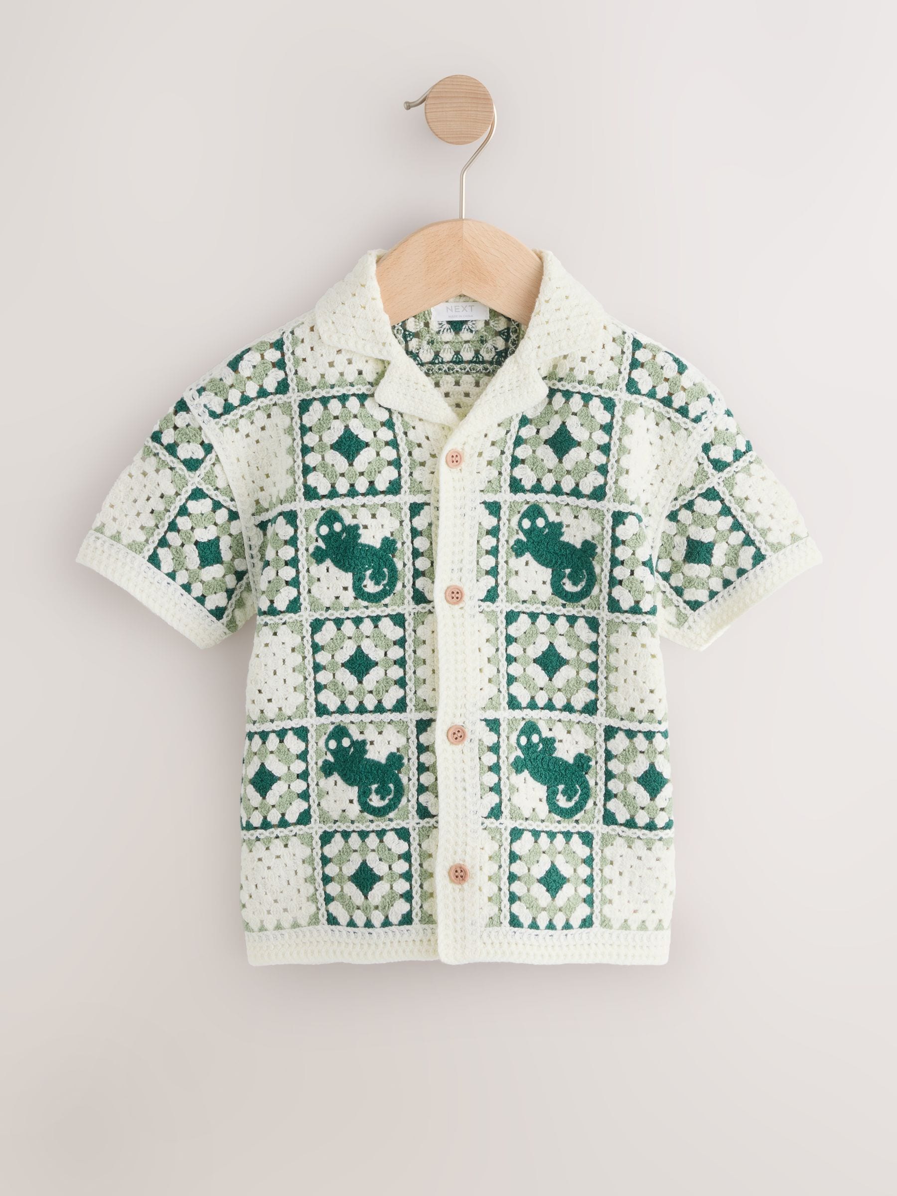 Dsiney Kidz - Green Lizard Crochet Knitted Short Sleeve Shirt (12mths-10yrs) image 5