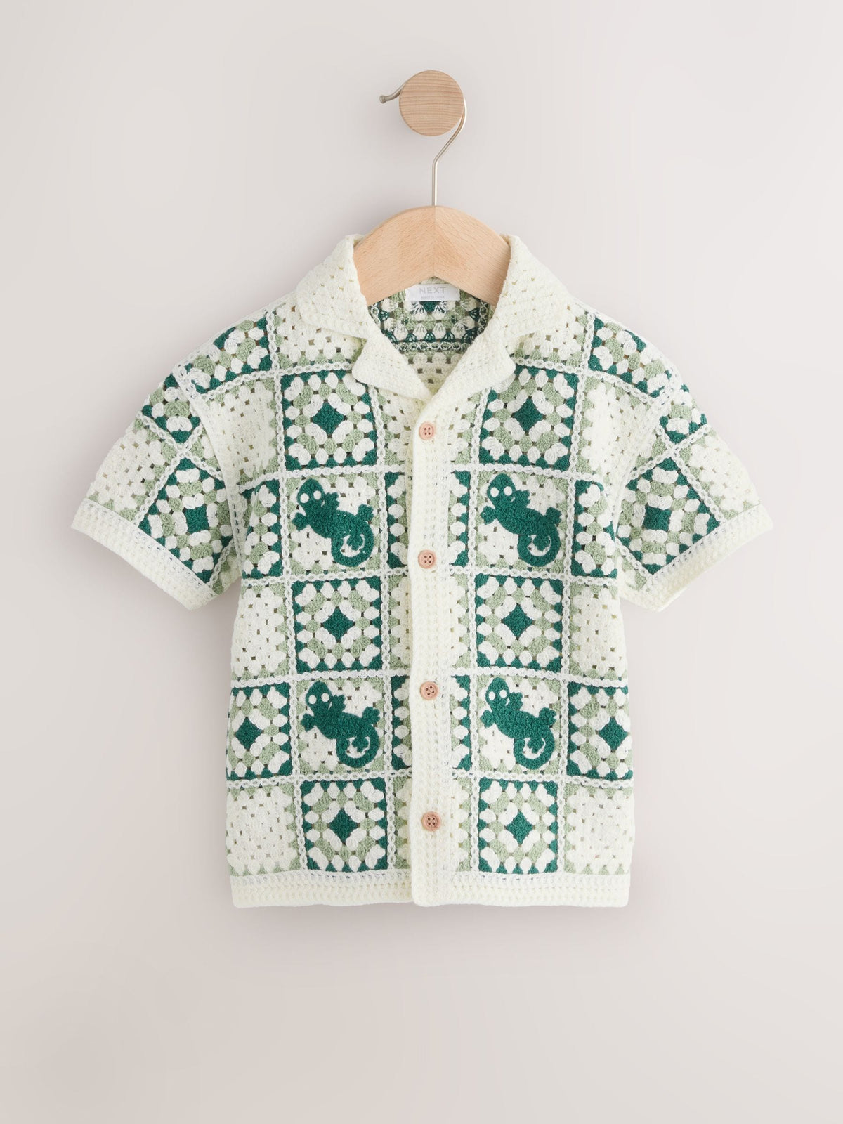 Dsiney Kidz - Green Lizard Crochet Knitted Short Sleeve Shirt (12mths-10yrs) image 5