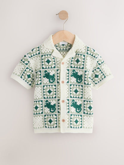 Dsiney Kidz - Green Lizard Crochet Knitted Short Sleeve Shirt (12mths-10yrs) image 5
