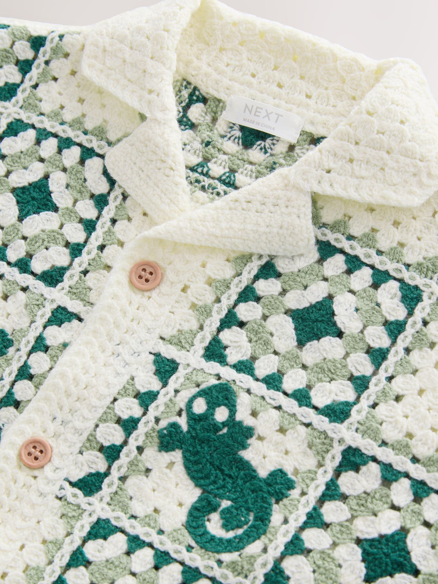 Dsiney Kidz - Green Lizard Crochet Knitted Short Sleeve Shirt (12mths-10yrs) image 7