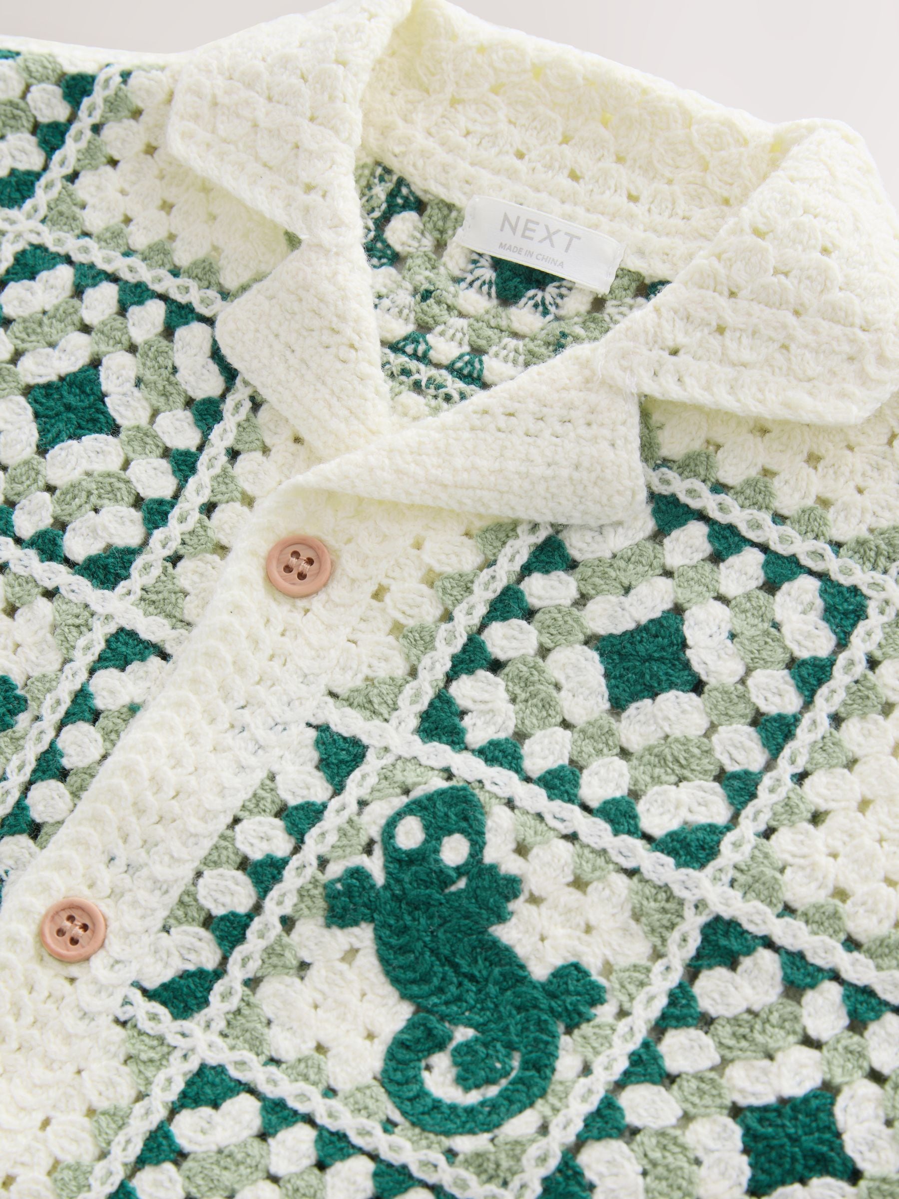 Dsiney Kidz - Green Lizard Crochet Knitted Short Sleeve Shirt (12mths-10yrs) image 7