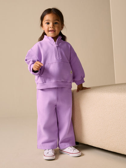 Lilac Purple Wide Leg Sweat Joggers (3mths-7yrs) image 5