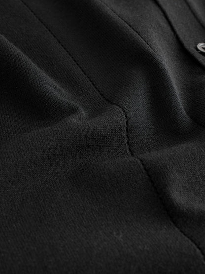 Dsiney Kidz - Black Knitted Revere Collar Polo Shirt (3-16yrs) image 3